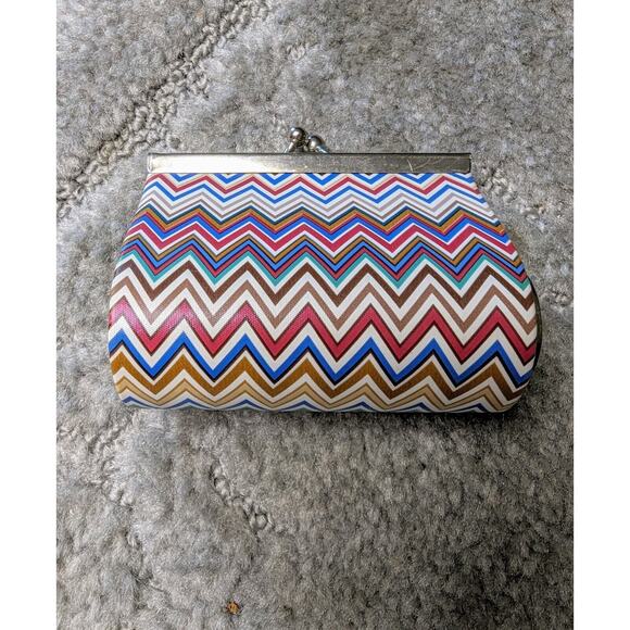Chevron Kiss Lock Coin Purse multicolor petite purse accessory cute change purse - Picture 1 of 8
